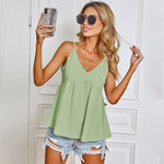 Solid Color Panelled Sling Top