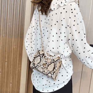 Luxury Designer Wild Serpentine Small Square Crossbody Bags