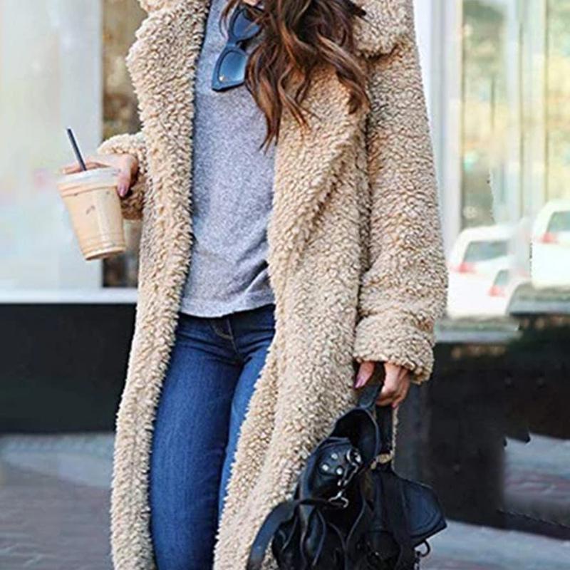 Long Fluffy Sherpa Coat Solid Teddy Bear Coats