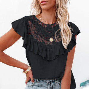 Crew Neck Lace T-Shirt