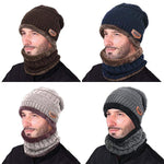 Warm Beanie Cap With Scarf