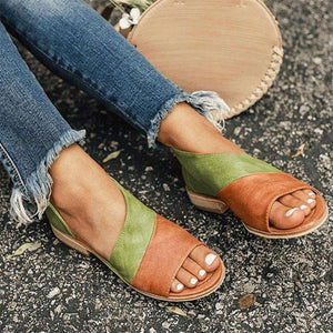 Women Daily Low Heel Panel Sandals