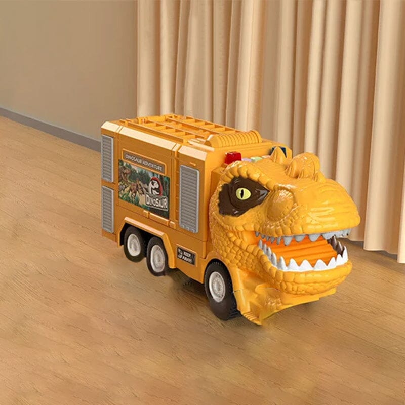 Dinosaur Transforming Engineering Truck Track Toy Set with Lights and Music