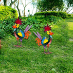 Funny garden rooster statue