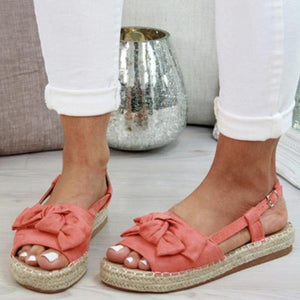 Womens Bow Tie Knot Flat Sandals