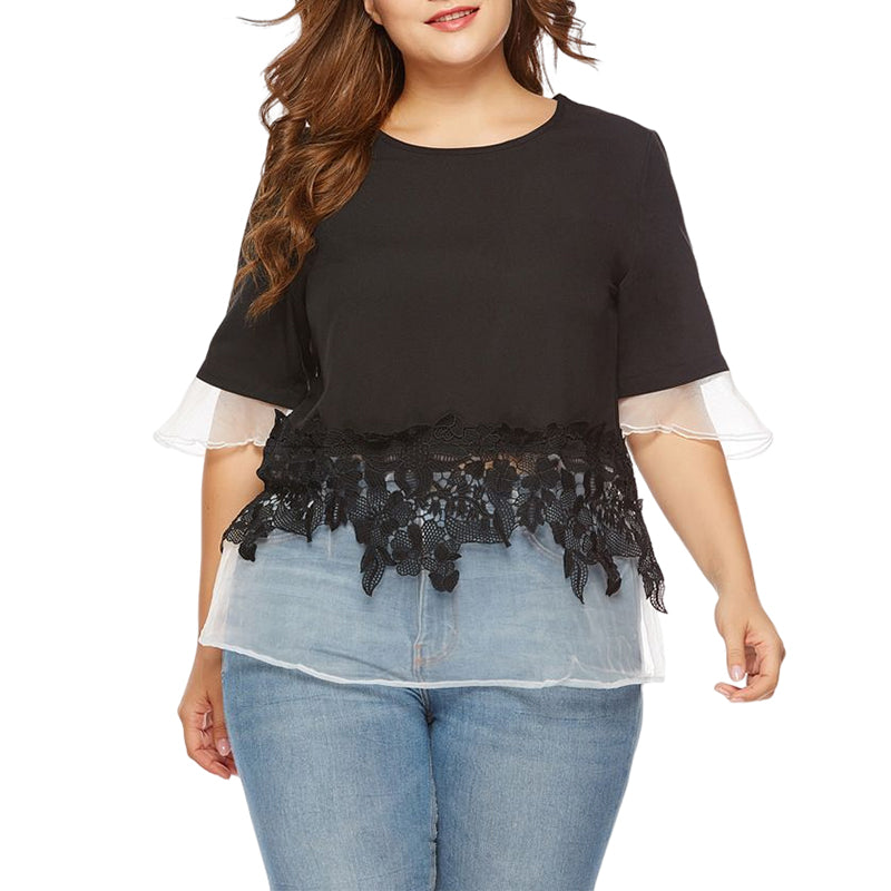 Chiffon Embroidered T-shirt