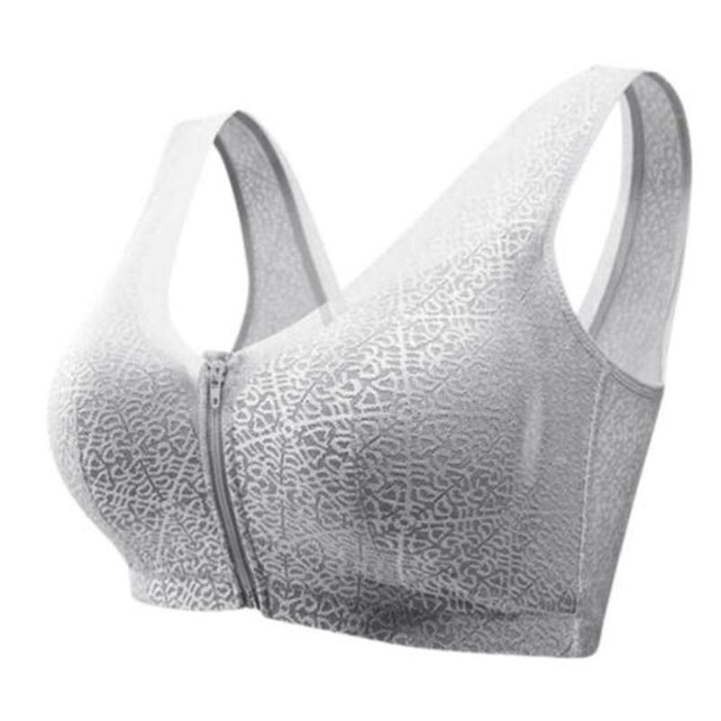 Front Zipper Breathable Bra