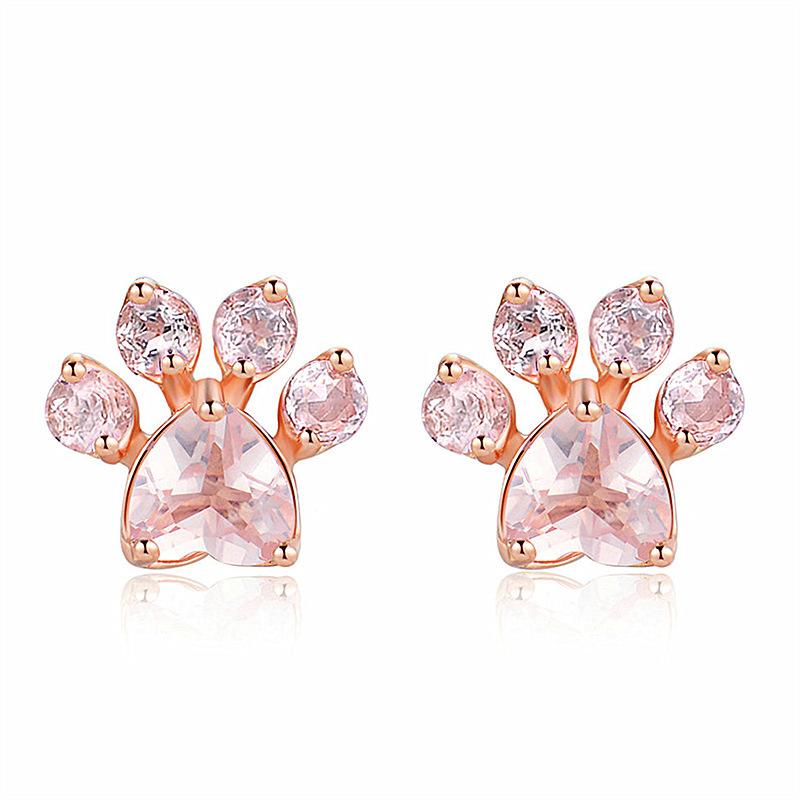 Cute Cat Paw Earrings Cat Paw Ring Set