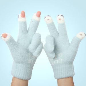 Cute Wool Knitted Gloves