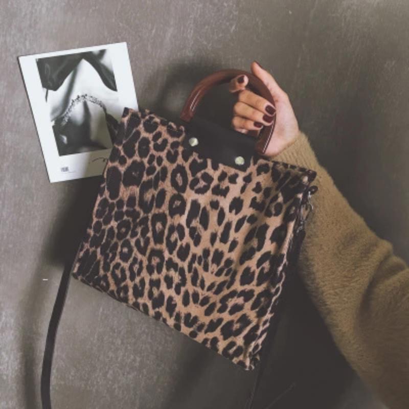 Women Leopard Luxury Handbags Designer With Handle Shoulder Bag