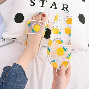 Transparent Fruits Pattern Flat Sandals