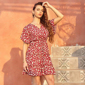 French Printed Chiffon Dress