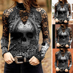 Lace Skull Print T-shirt