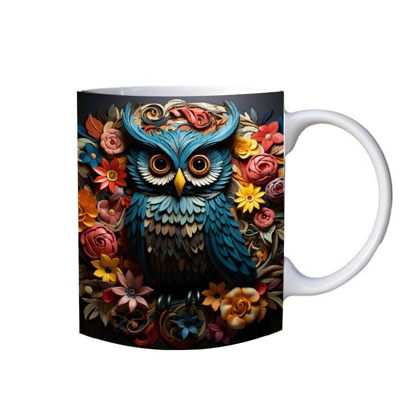 Mug with owl print