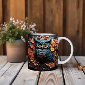 Mug with owl print