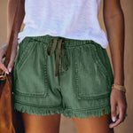 Elastic High Waist Slim Denim Shorts