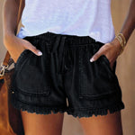 Elastic High Waist Slim Denim Shorts