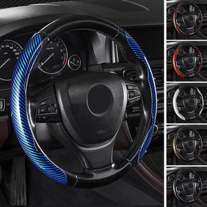 Universal Laser Carbon Fiber Pattern Steering Wheel Cover