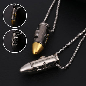 Holy Cross Bullet Skull Necklace