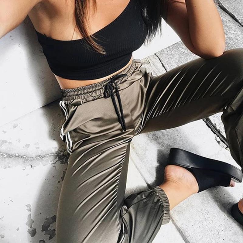 Women Joggers Casual Loose Side Striped Long Pants