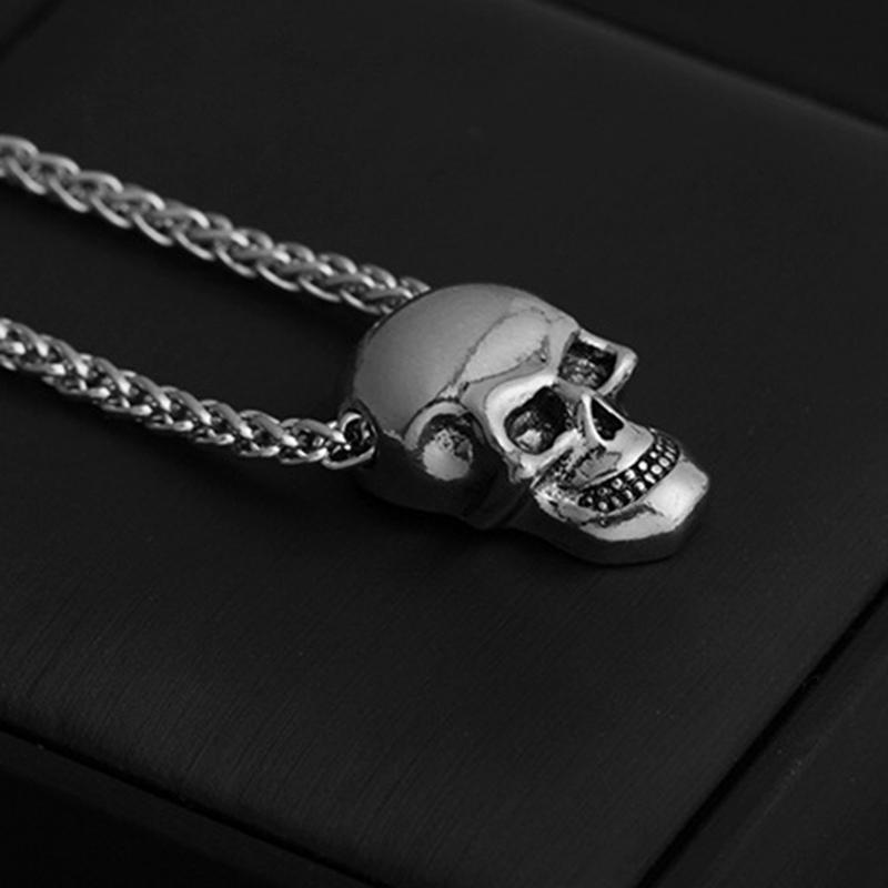 Halloween Punk Gothic Skull Head Pendant Necklace