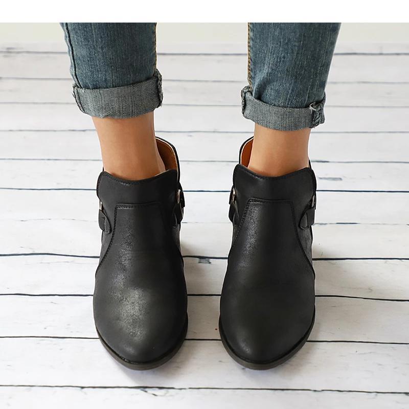 Women Genuine Leather Cossacks Ankle Boots