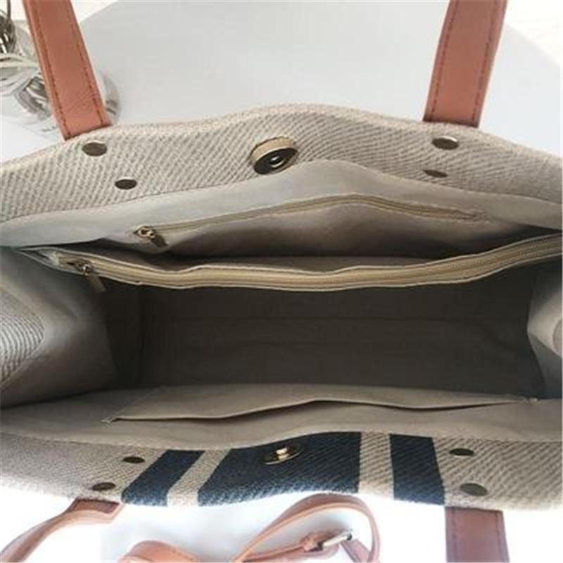 Women Straw New Color Matching Weaving Big Handbag