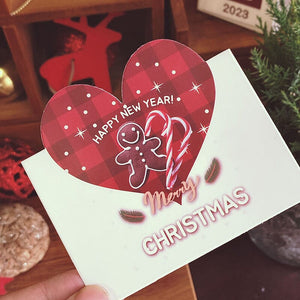 5pcs Christmas Heart Cards & envelopes Set