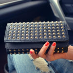 Women Pu Leather Fashion Long Clutch Vintage Punk Cool Wallet