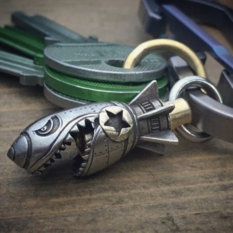 Shark Rocket Bomb Keychain