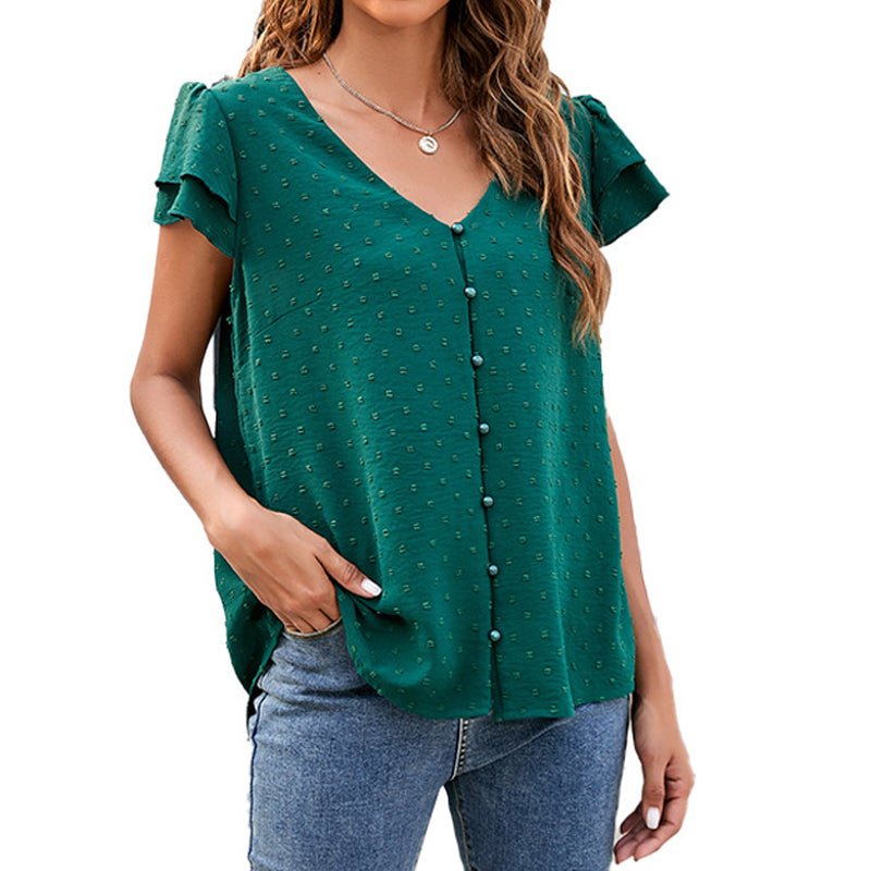 Solid Chiffon Jacquard Shirt