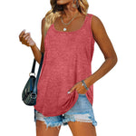 Square Neck Solid Color Vest