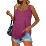 Square Neck Solid Color Vest