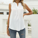 V-Neck Sleeveless Lace Vest