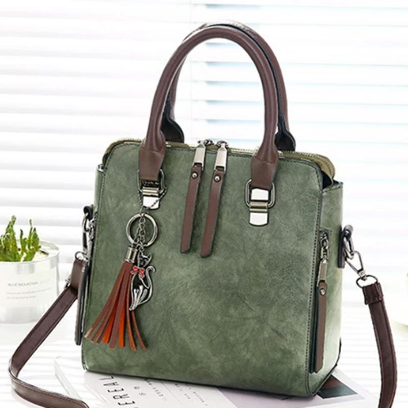 Women Vintage PU Leather Designer Crossbody Shoulder Bag