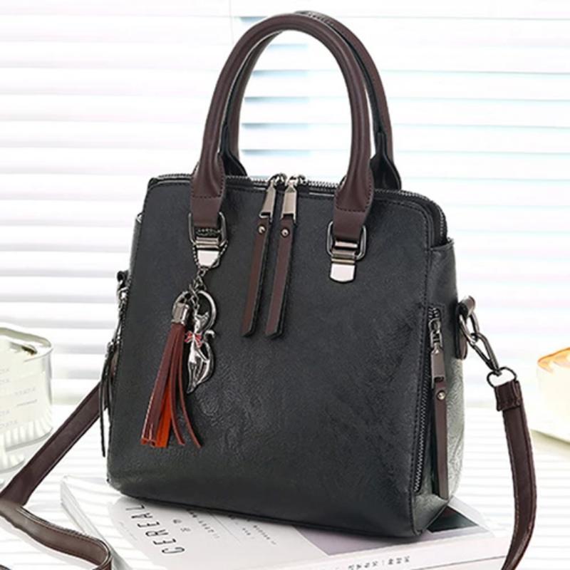 Women Vintage PU Leather Designer Crossbody Shoulder Bag