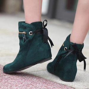 Women Wedges Winter Zipper Casual Boots