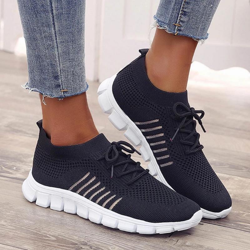 Women Walking Mesh Lace Up Casual Breathable Sneakers