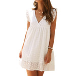 Summer Lace Dress with Ruffled Sleeves