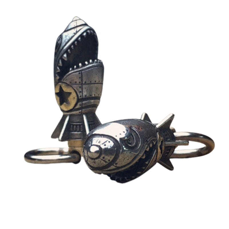 Shark Rocket Bomb Keychain