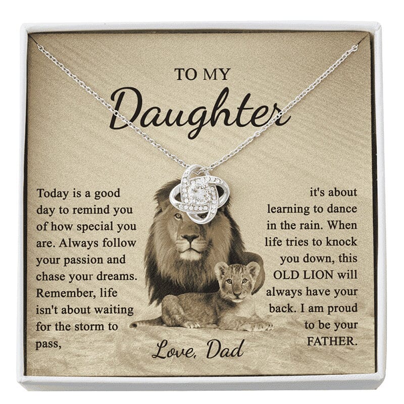 To My Daughter Love Knot Necklace