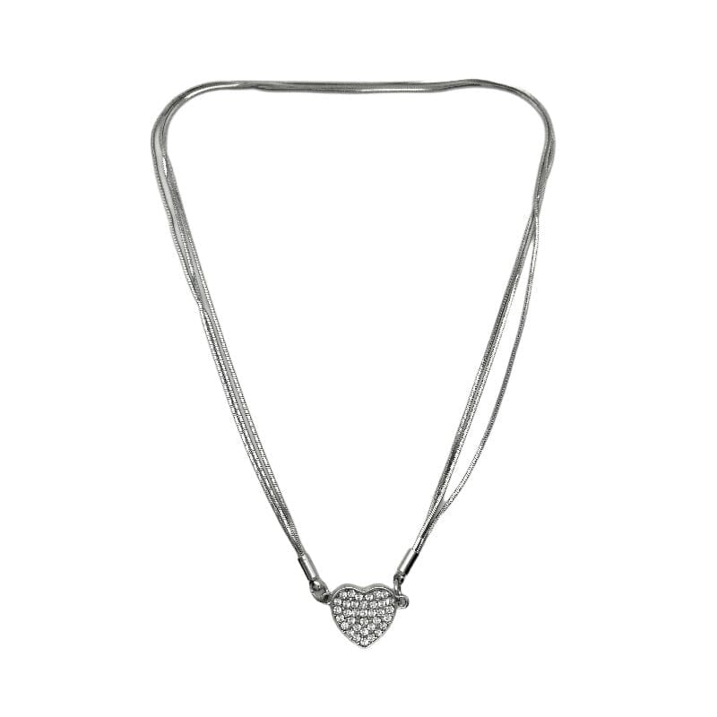 Diamond-Set Magnetic Heart Pendant