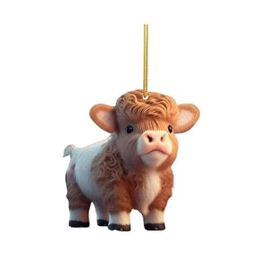 Christmas Cartoon Cow Decorative Ornament