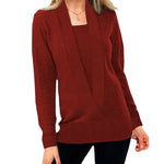 Women's V Neck Long Sleeve Knit Sweater