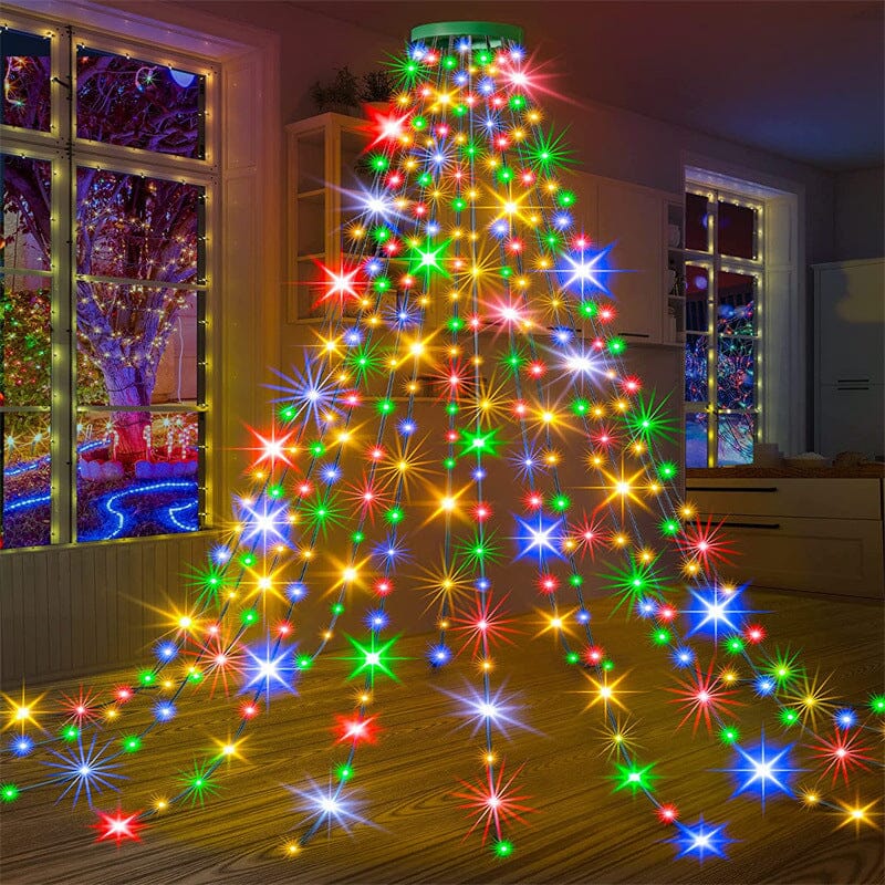 Christmas Tree Waterfall Lights with Ring