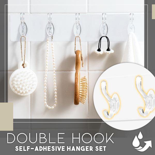 Transparent Double Hook Self-Adhesive Hanger