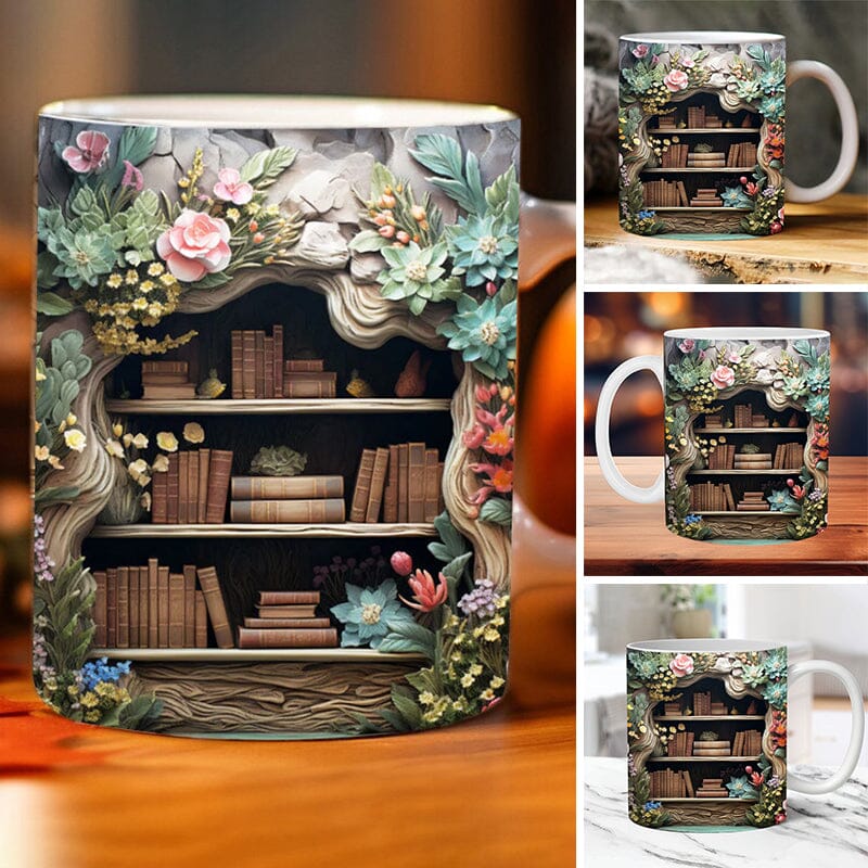 Bookshelf Flower Mug11oz