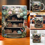 Bookshelf Flower Mug11oz