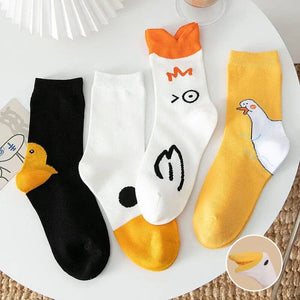 Duck Printed Cartoon Cute Socks