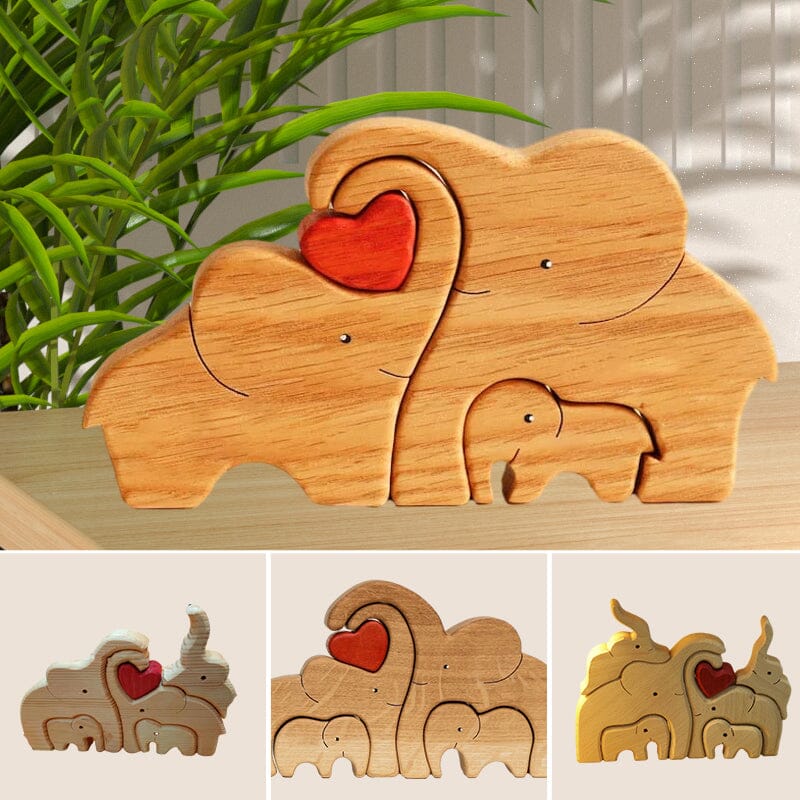 Wooden Elephant Family Puzzle